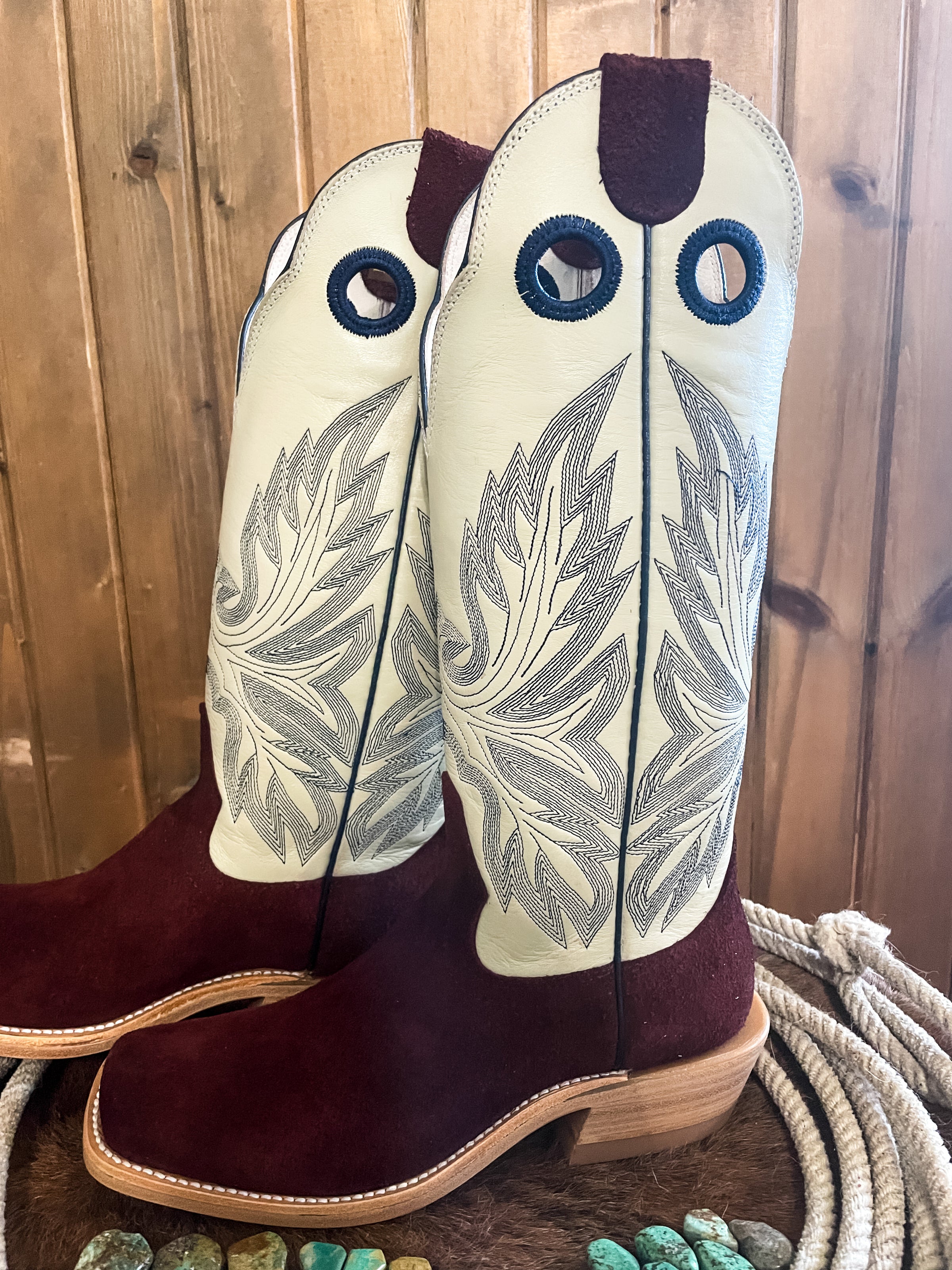 希少 HONDO BOOTS ウエスタンブーツ ビンテージ USA 6 1/2 Hondo No. 2605 Tobacco Ranch Horse Roper - Hewlett & Dunn