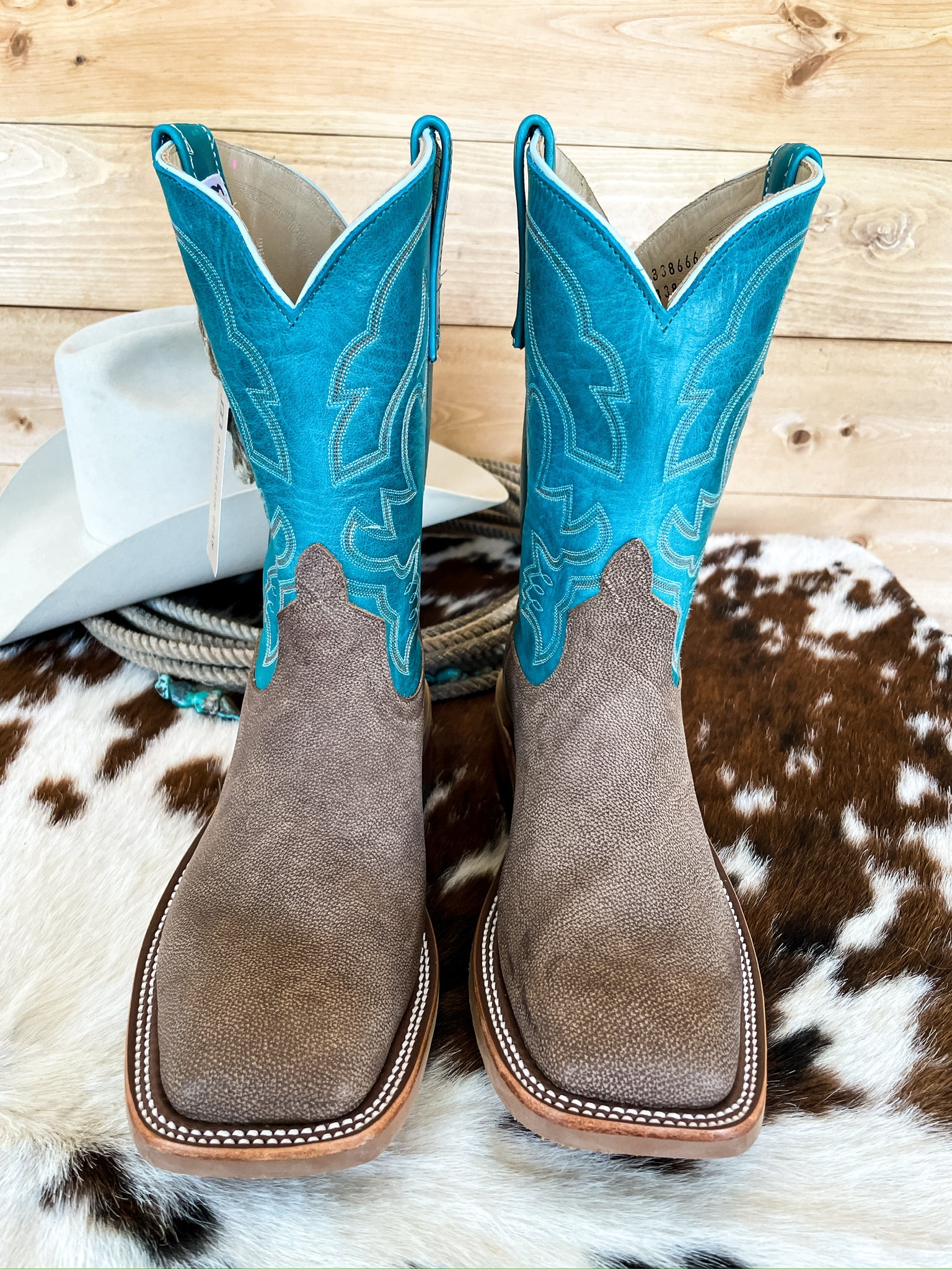Anderson‎ Bean Horse Power Brown/Blue Square Toe Rewind to 89 Cowboy Boots X1006 Anderson Bean Blue Boots for Men for Sale | Shop New & Used  main image 4