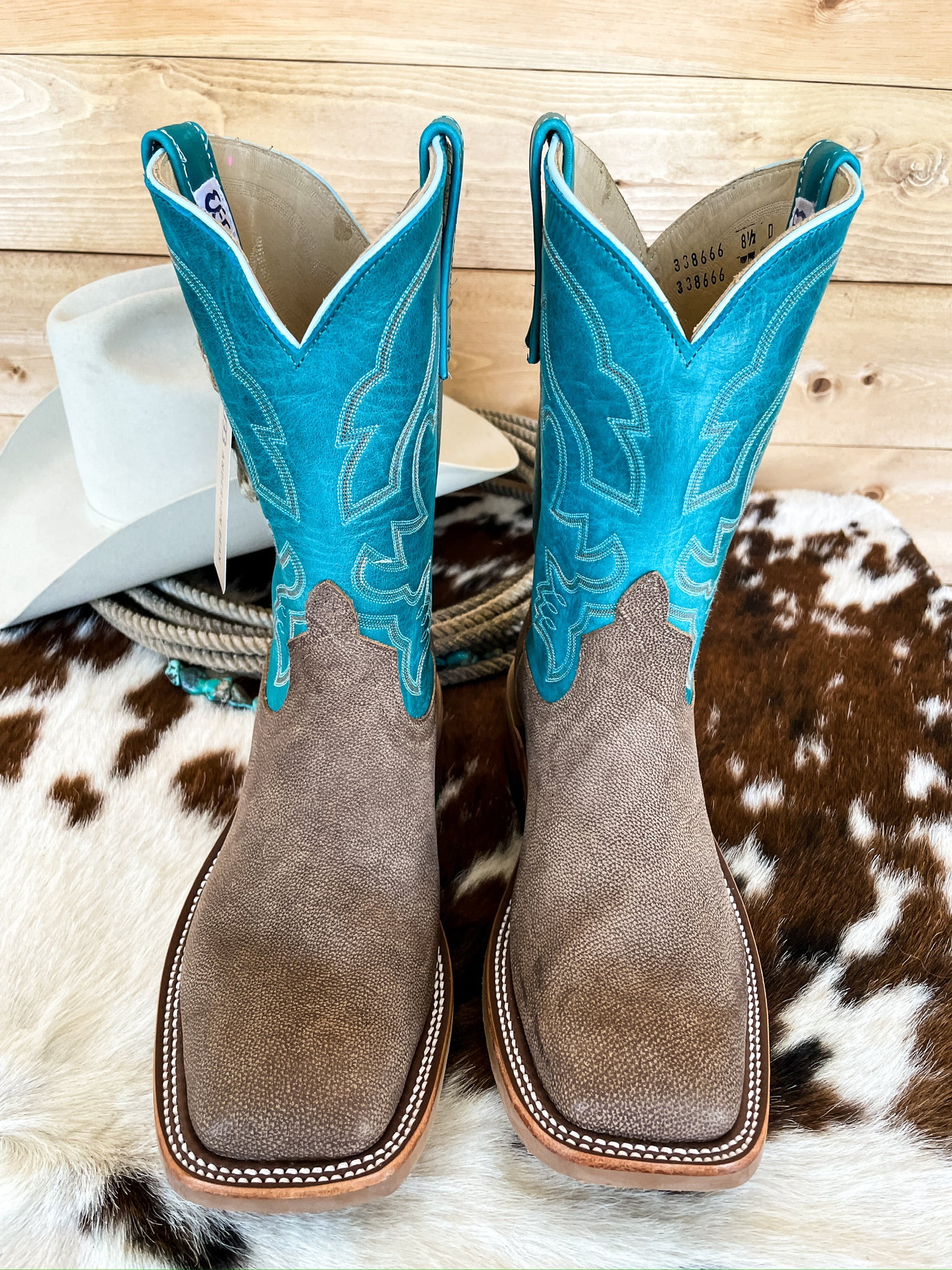 Anderson Bean Cowboy Boots size 9.5 D Square Toe 24277 4100 S1089 Anderson Bean Distressed Bison Square Toe Boots – Crazy  main image 4