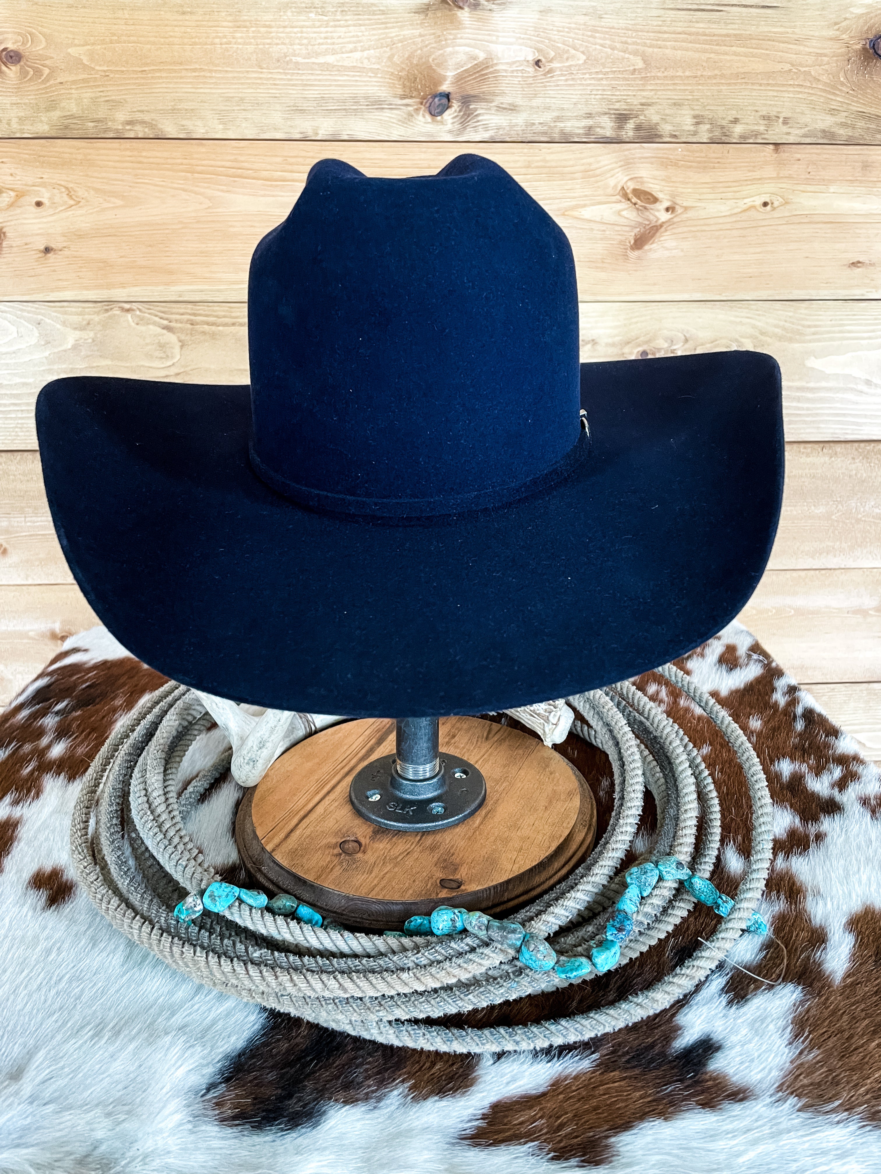 Rodeo King 10X Sapphire Open Crown Felt Hat, 4 1/2” Brim  display picture 3