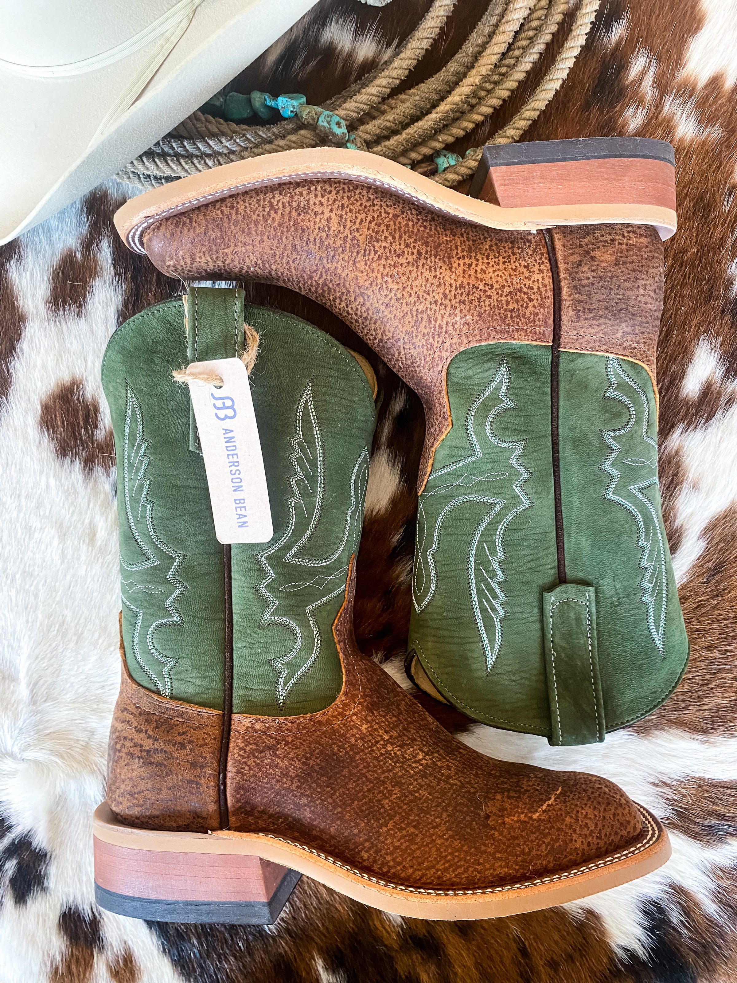 Anderson Bean Havana Tag Boar Square Toe Boots | Ranch-Land