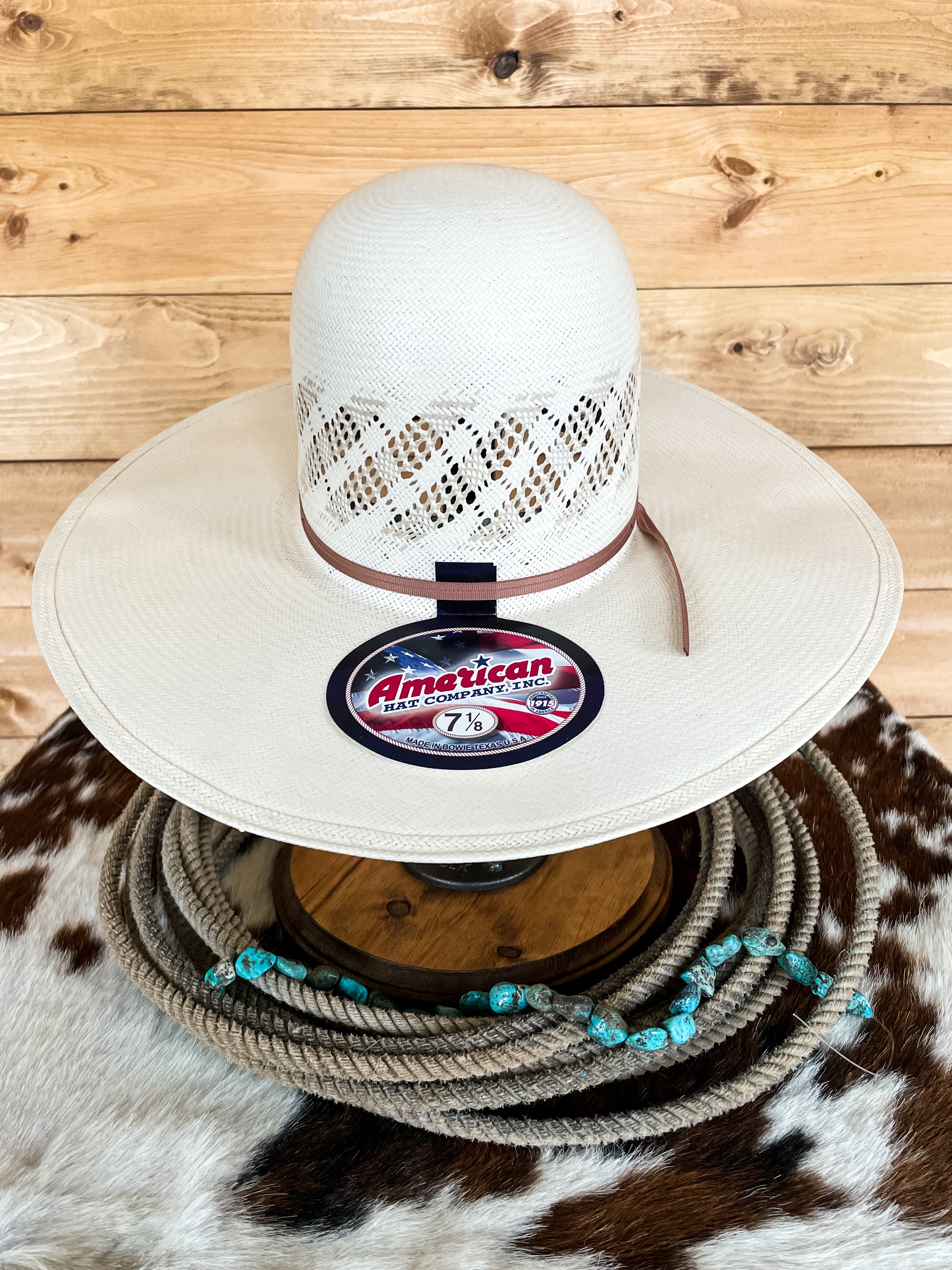 021030 Russet Burbank キャップ ホワイト American 6300S Open Crown Straw Hat | Ranch-Land Western Store