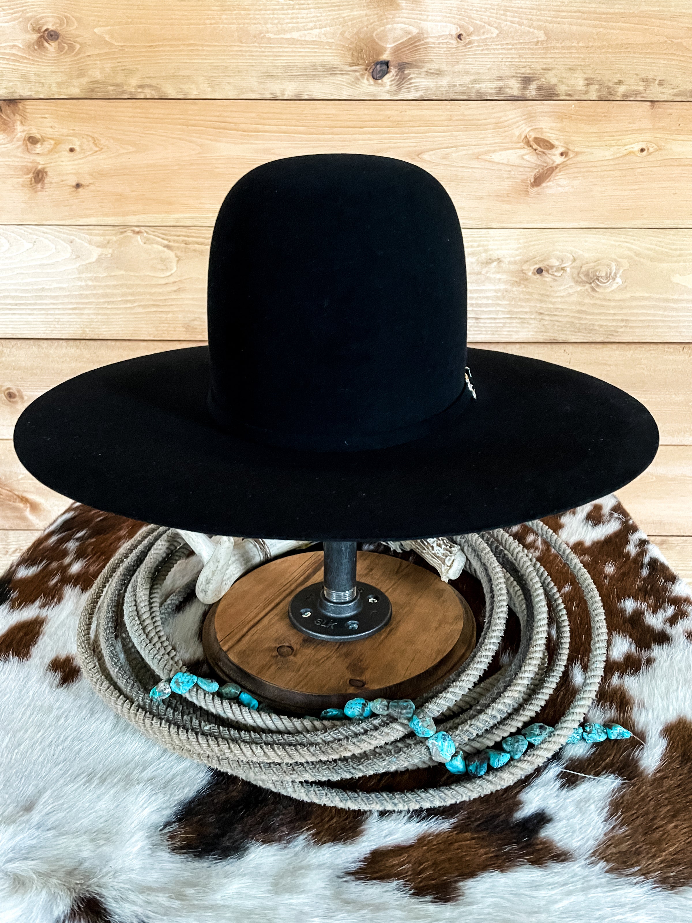 Resistol Vintage Black Wide-Brim Hat Resistol Black Gold Long Oval – Atomic 79 main image 3