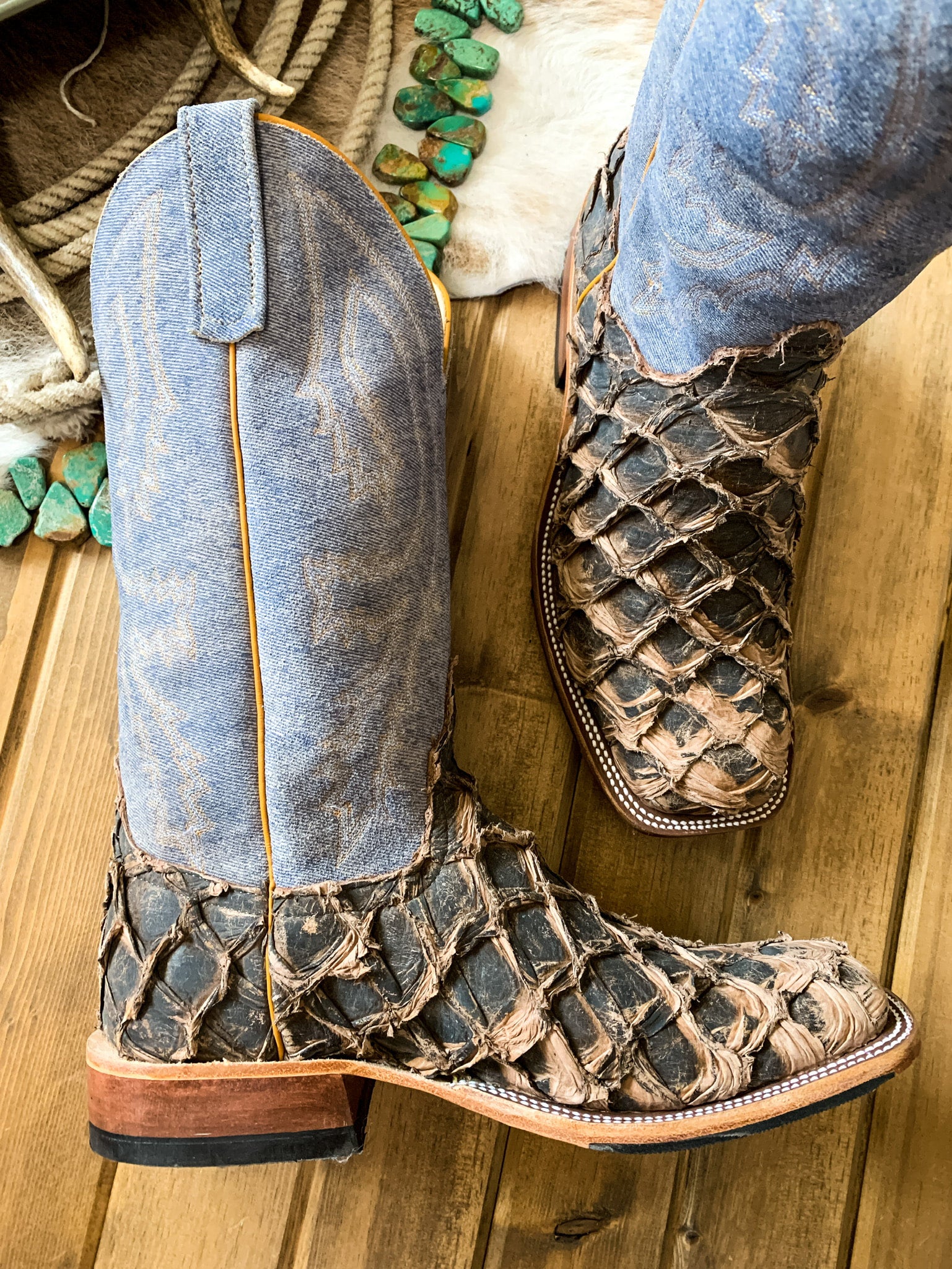 Anderson Bean Brazilian Big Bass Square Toe Boots Ranch-Land