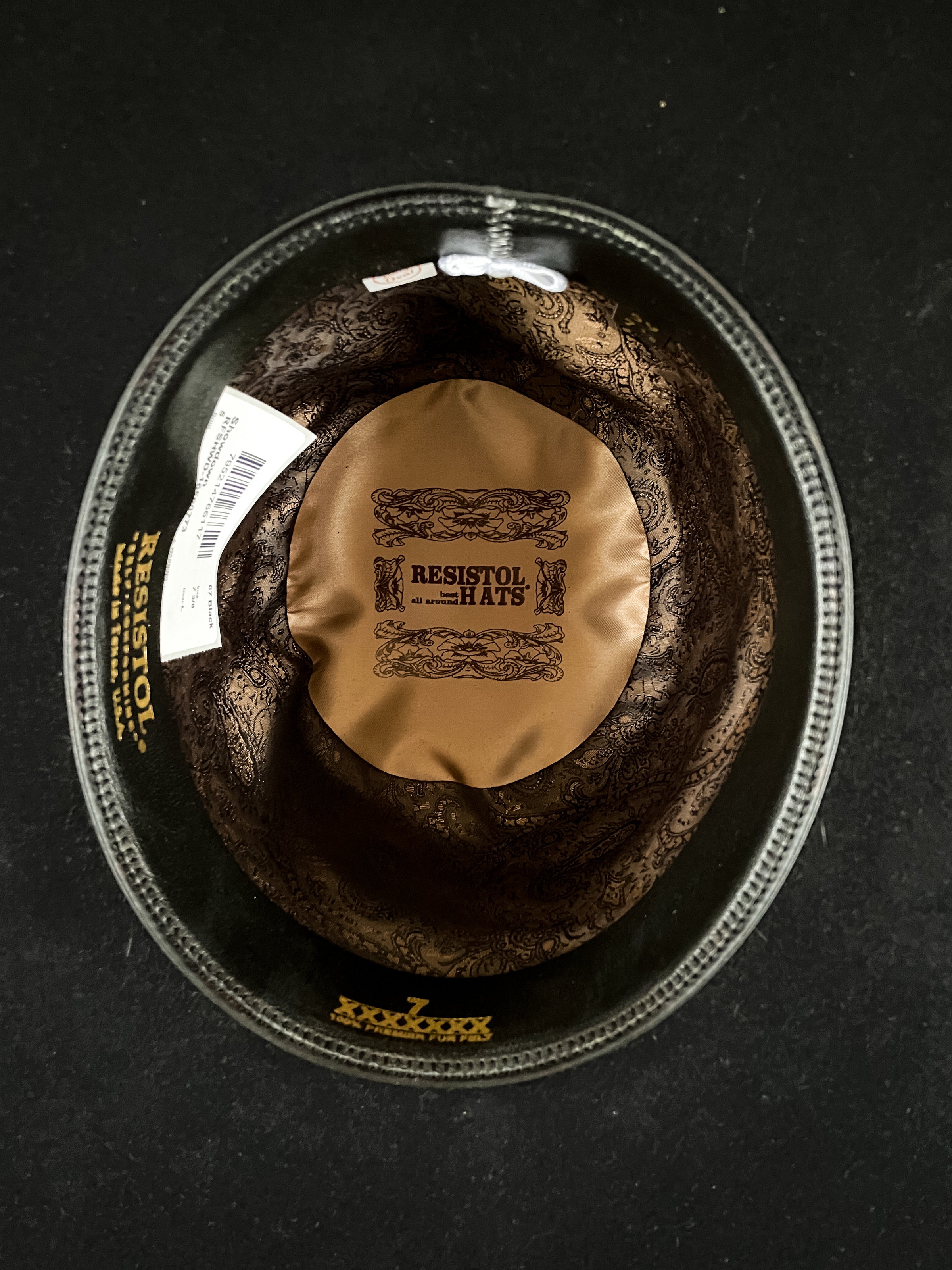 Resistol Showdown 7X Black Open Crown Felt Hat | Ranch-Land