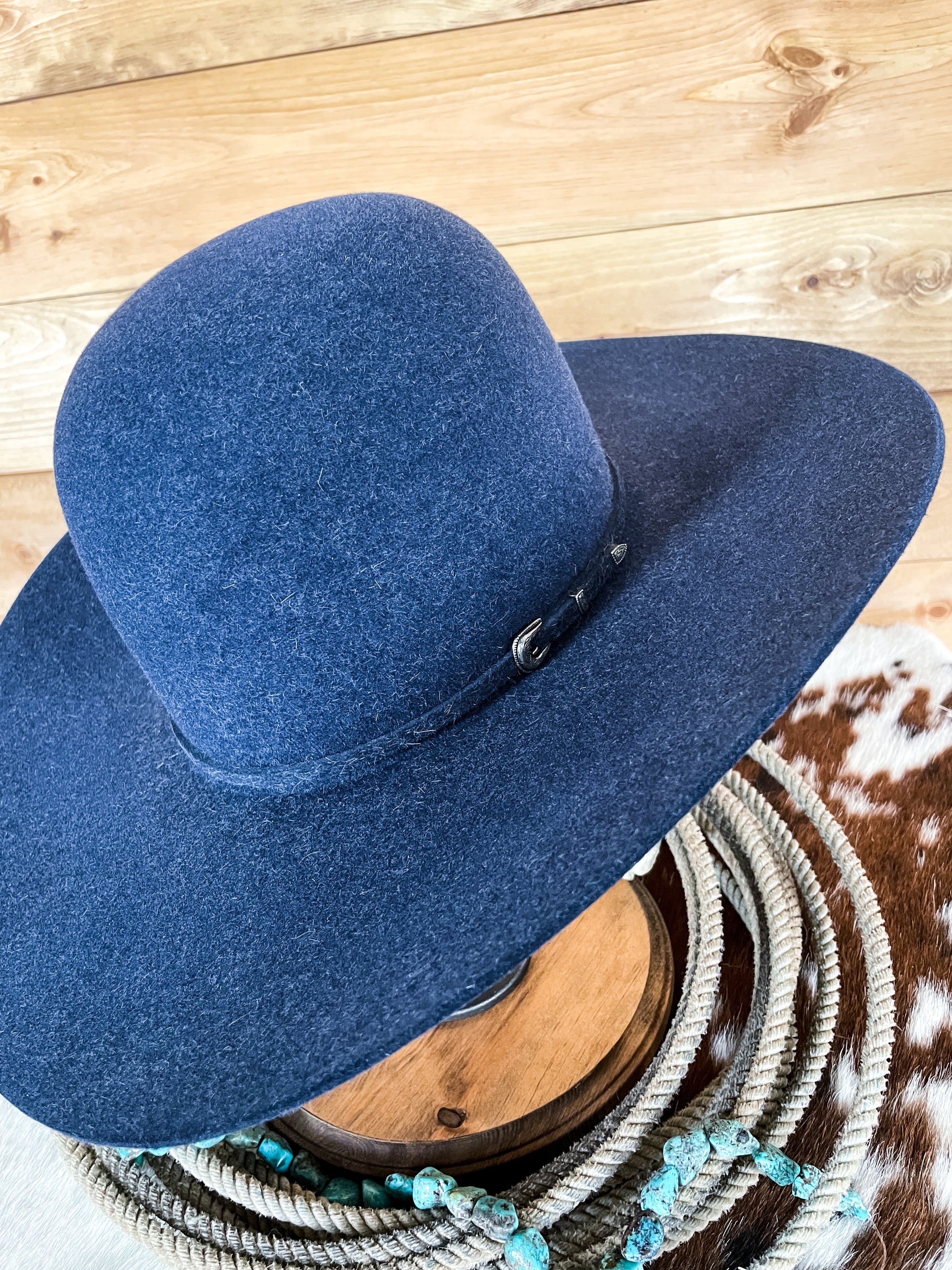 Rodeo King 7X Denim Open Crown Felt Hat | Ranch-Land Western Store