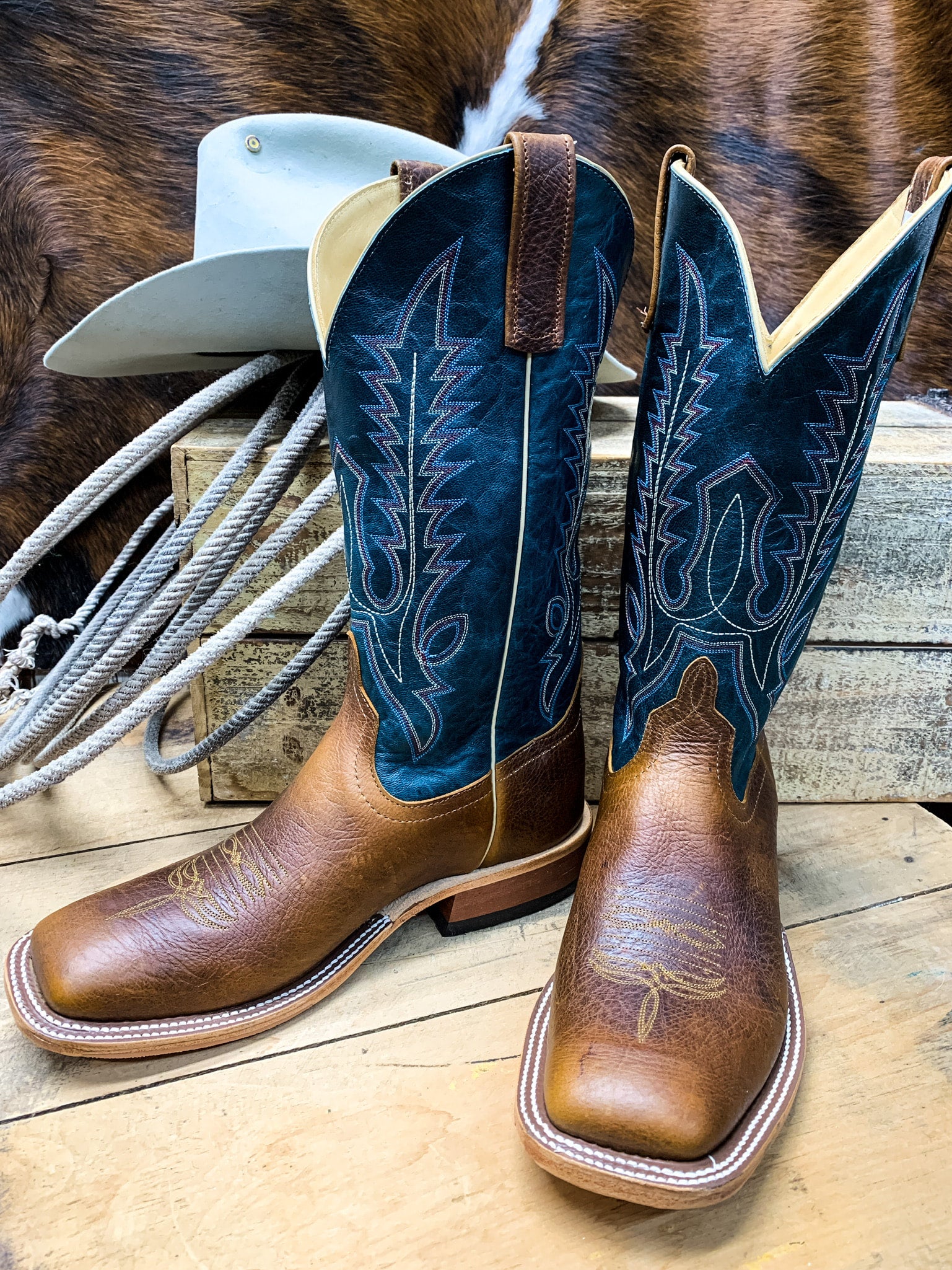 Anderson Bean Natural Twister Square Toe Boots | Ranch-Land 