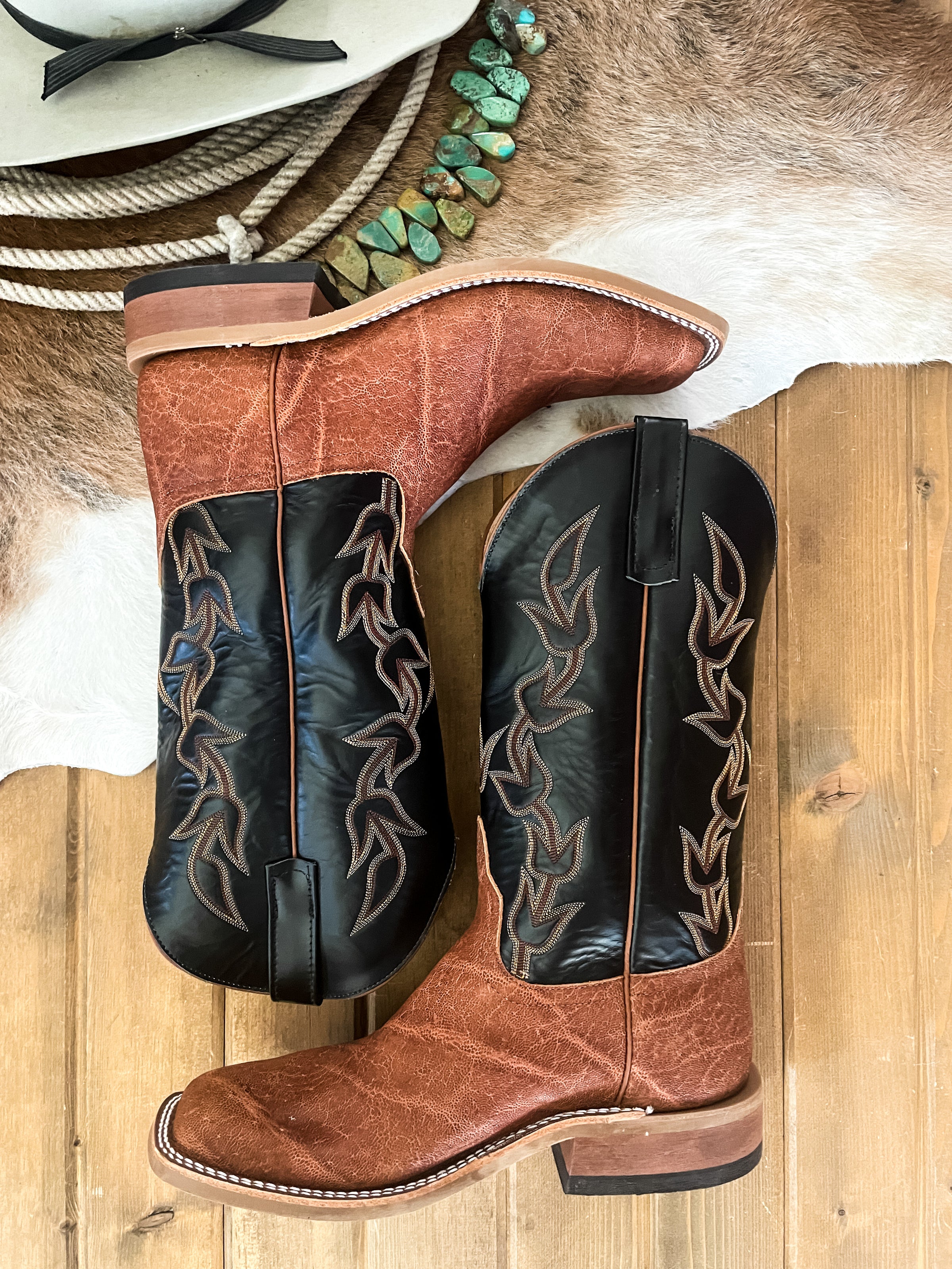 靴 NEU_IN SQUARE BOOTS Sullen The elephant Anderson Bean Havannah Elephant Square Toe Boots | Ranch-Land