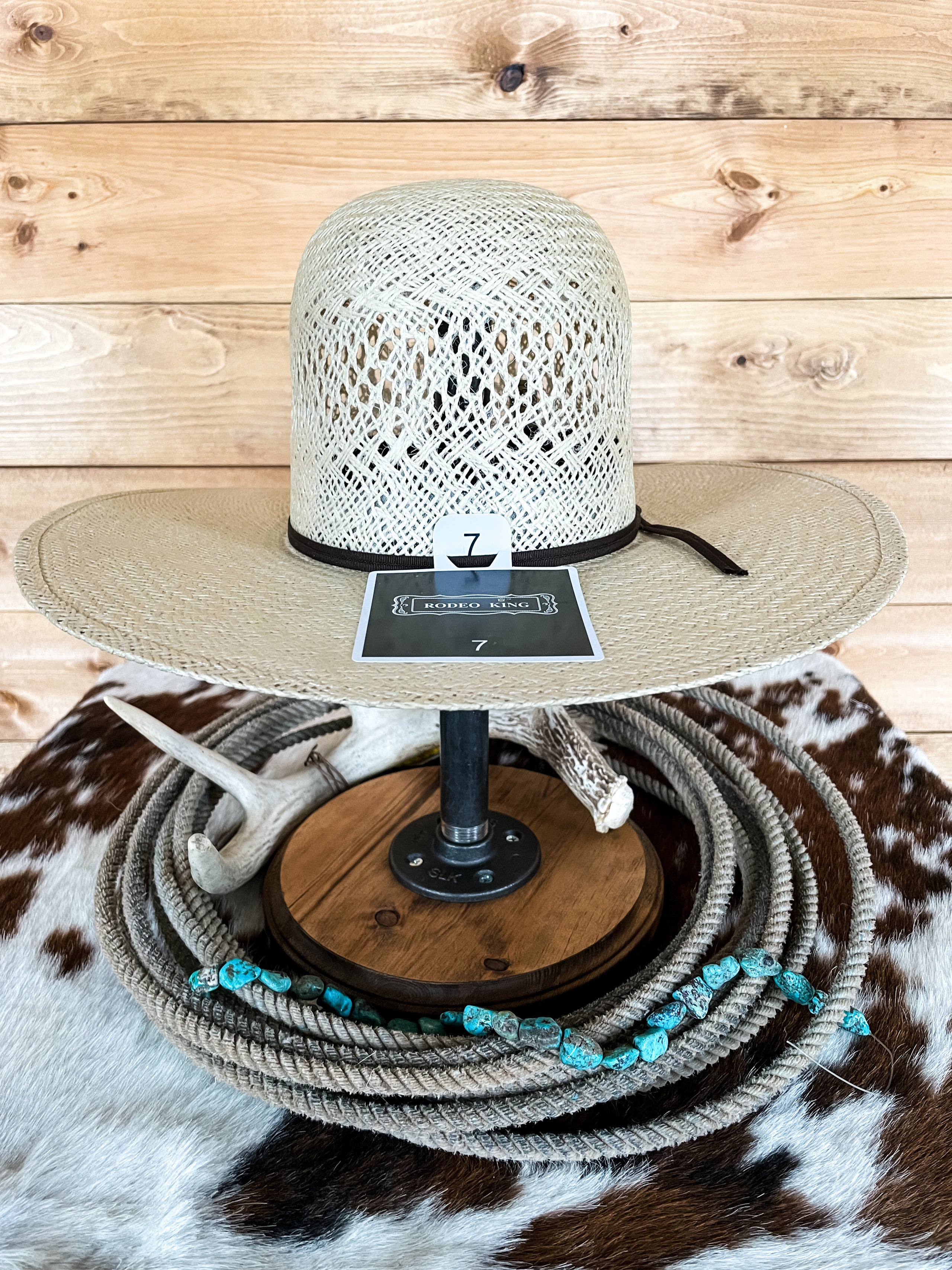 Rodeo King Jute Open Crown Straw Hat RanchLand Western Store