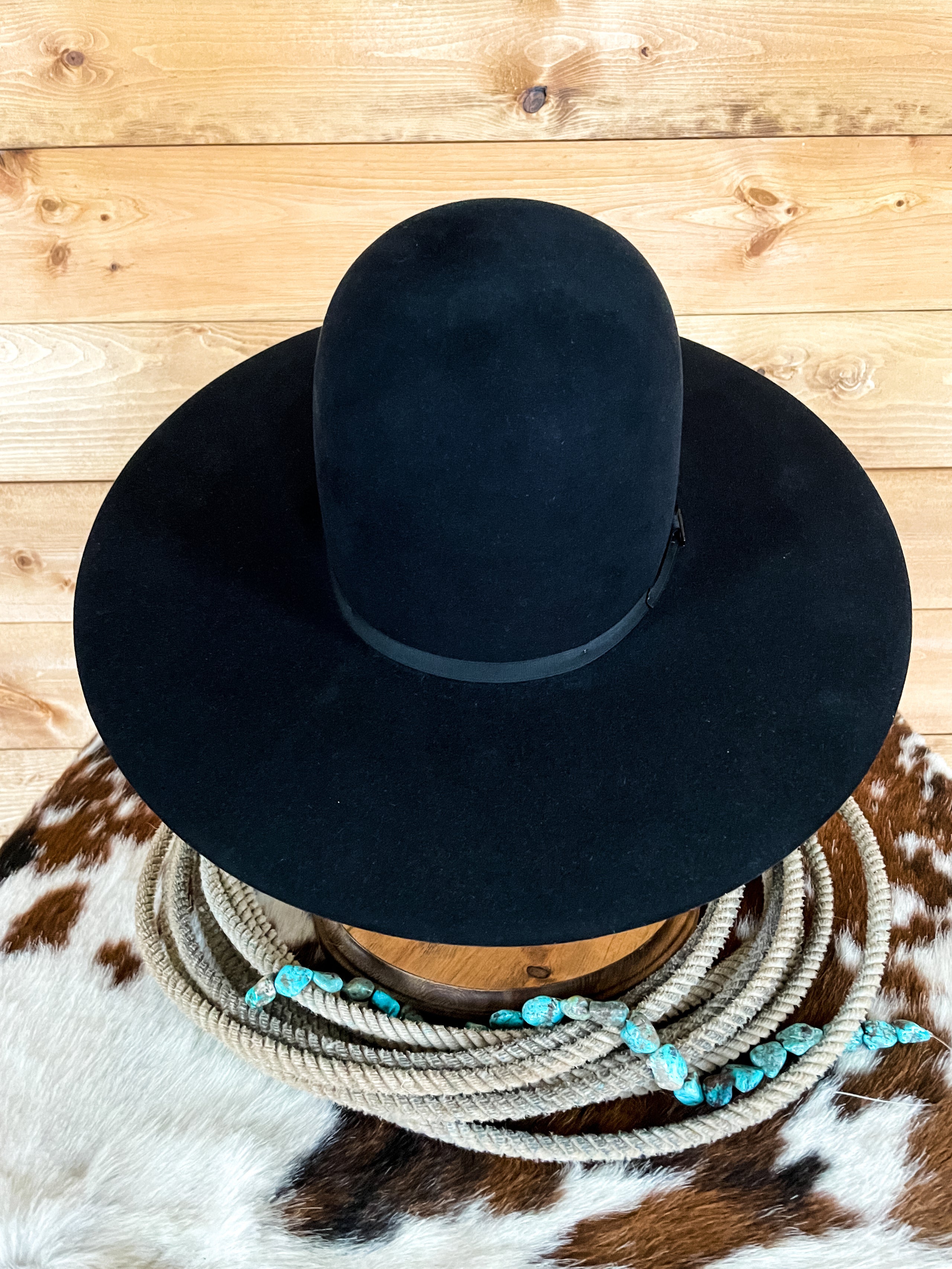 Resistol Showdown 7X Black Open Crown Felt Hat Ranch Land Western Store